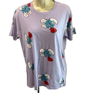 Ladies Lavender Smurf’s T‎ Shirt Size Med